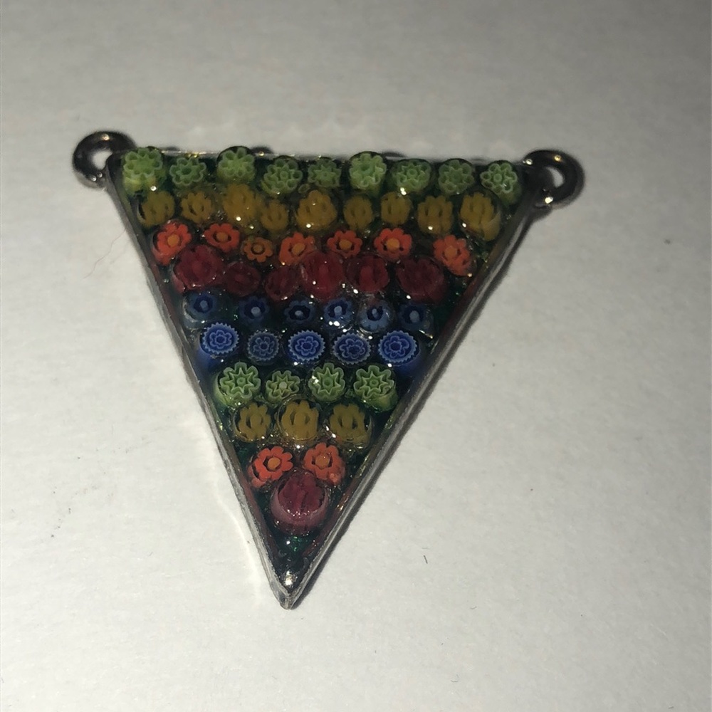 ❤️ 4/$10 Handcrafted Silver and resin pendant